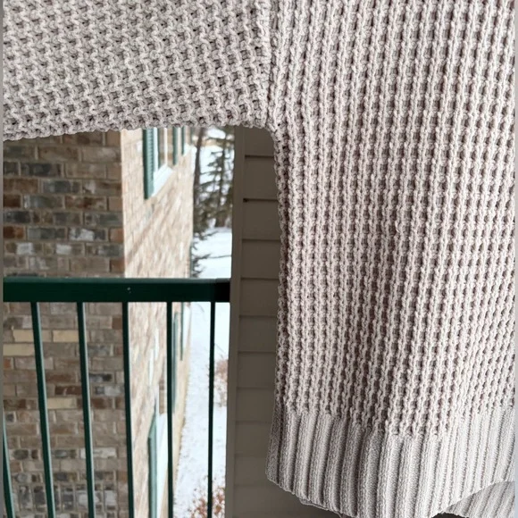 🆕 Pink Rose Blush Chenille Waffle Knit Oversized Sweater XS Cozy Ribbed Hem Chic - Picture 7 of 17